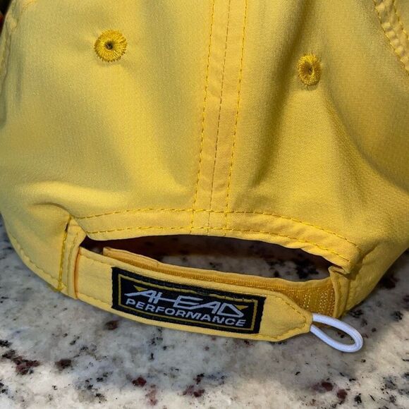 Ahead Play Yellow Mid Fit Golf Hat Cap Adjustable OS Yellow NWT - Picture 3 of 6